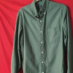 J.Crew Men’s Green Long-Sleeve Button-Up Collared Shirt